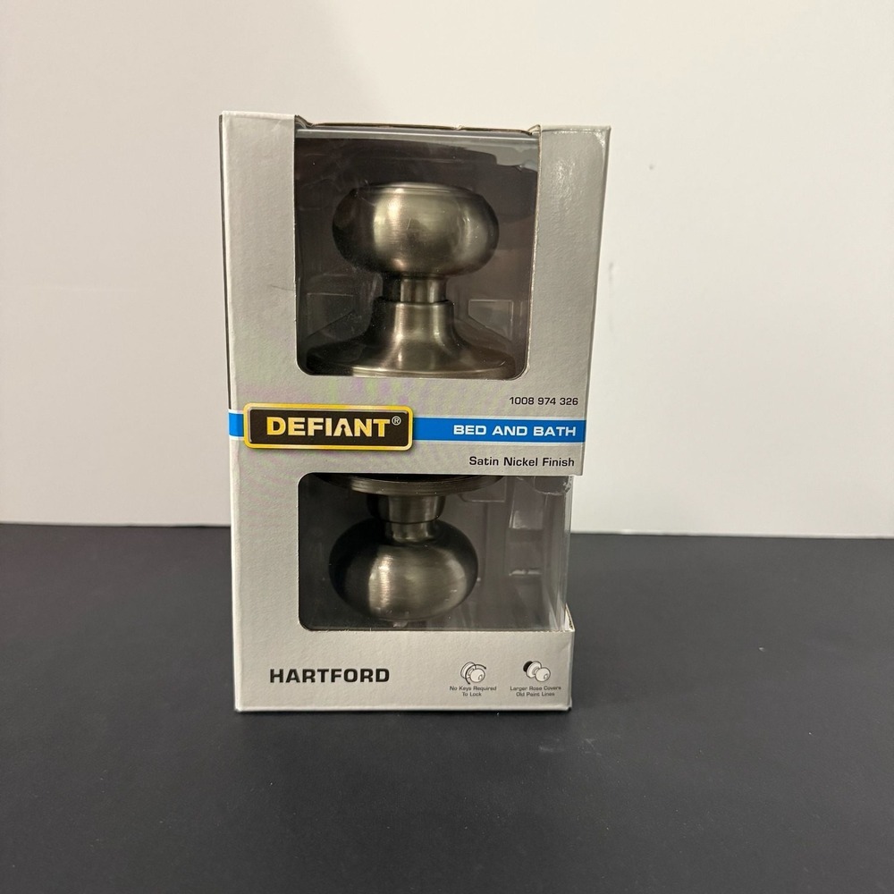 Defiant Hartford Satin Nickel Bed and Bath Privacy Door Knob‎